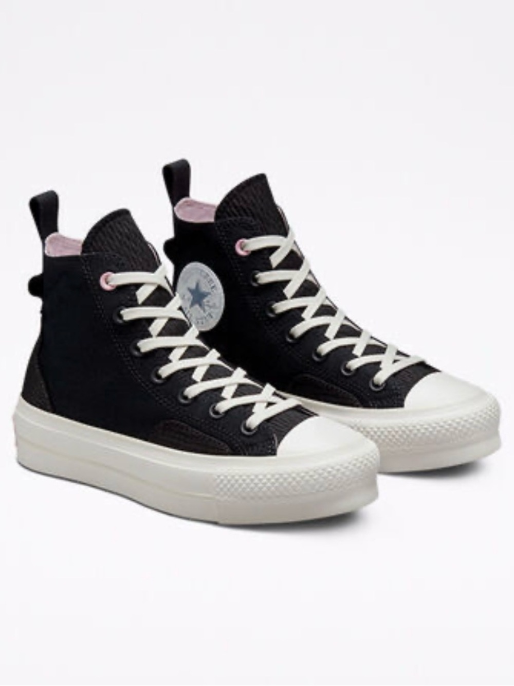 Classic High-Top Canvas Sneakers - Black